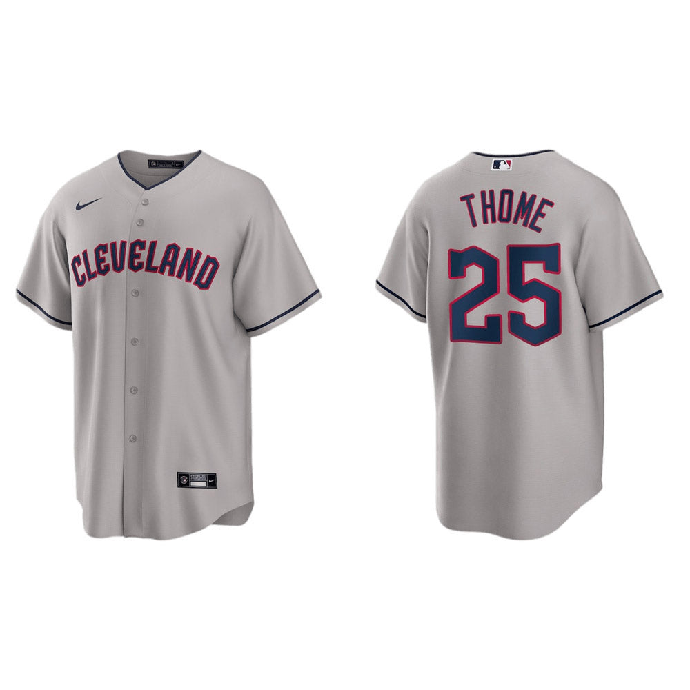 Men's Cleveland Indians Jim Thome Replica Road Jersey - Gray